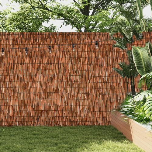 Brown 2 Pack 6FT X16.4FT Reed Fencing Roll Bamboo Privacy Screen (196.8 Sq Ft)