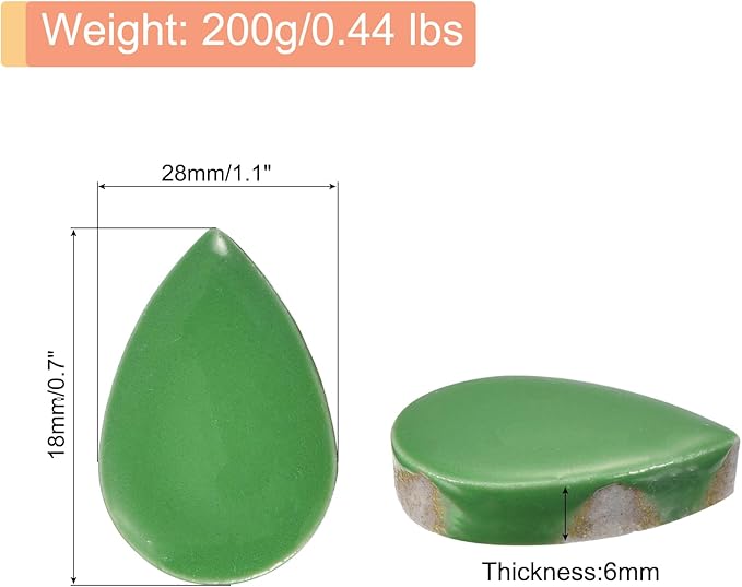 MECCANIXITY 200g Ceramic Mosaic Tiles for Crafts Bulk, Raindrop Green Ceramic Tiles for Mosaic Kits Garden Stepping Stone Cup Mat