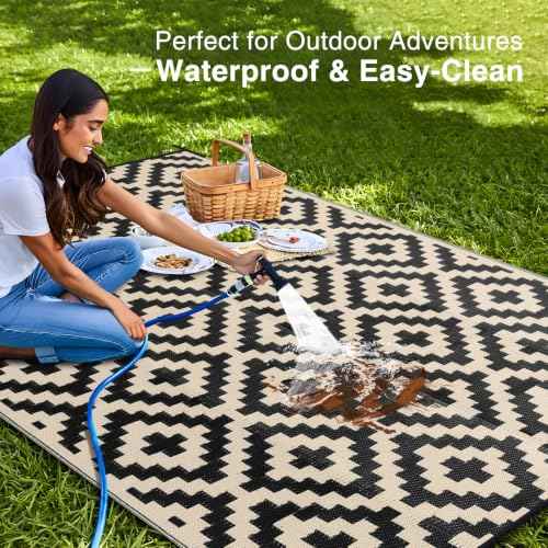 Outdoor Rug 10x14 ft Waterproof Reversible Mat