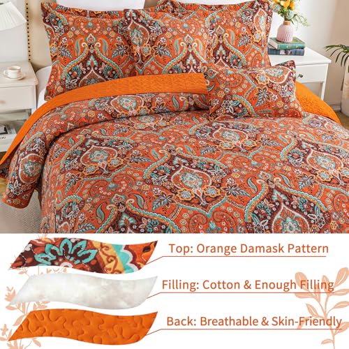 100% Cotton Face Quilt California King Size Bedding Set