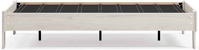 Signature Design by Ashley Socalle Casual Farmhouse Platform Bed Frame, Twin, Natural Beige