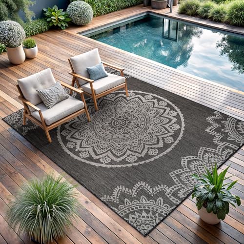 Outdoor Rug 9x12 Modern Area Rugs for Large Indoor and Outdoor Patios and Porches