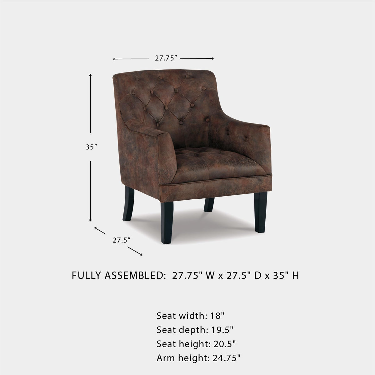 Drakelle Traditional Accent Chair with Diamond Button Tufting