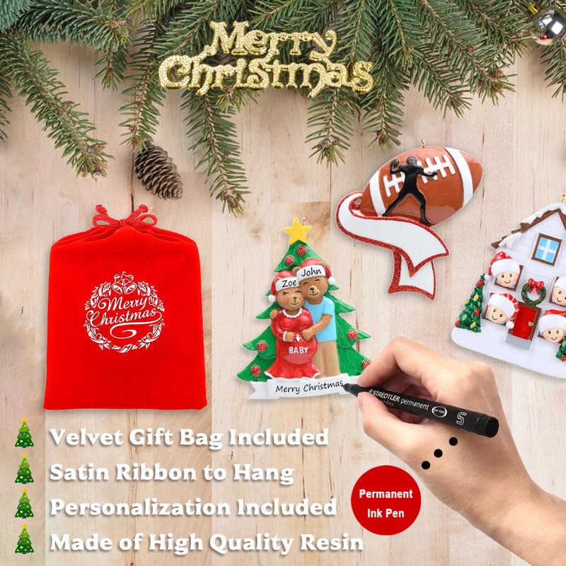Personalized Bear Family of 9 Christmas Ornament 2026