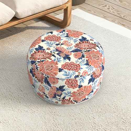 Indoor Outdoor Large Inflatable Ottoman Pouf D31 x H14 Inch