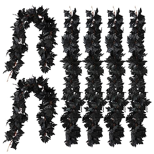 Black Artificial Maple Leaf Garland