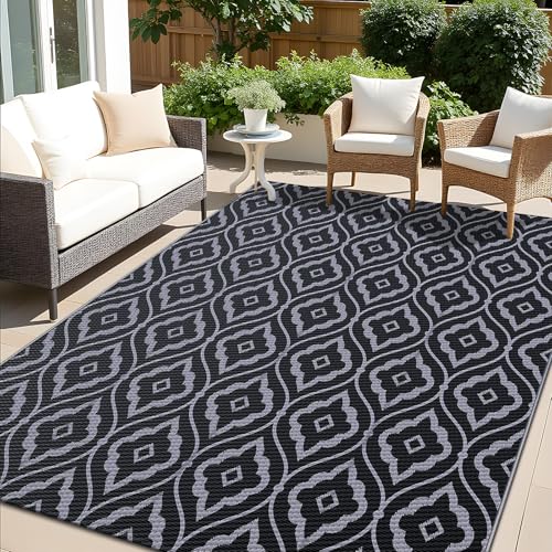 Outdoor Rug 6x9 ft Waterproof Reversible Braided Mat