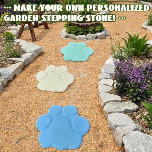 13 Inch Paw Print Stepping Stone Molds for Concrete