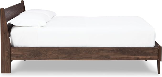 Signature Design by Ashley Calverson Casual Queen Panel Platform Bed, Wood, Foundation or Box Spring Not Needed, Bed A Box, Dark Brown Finish