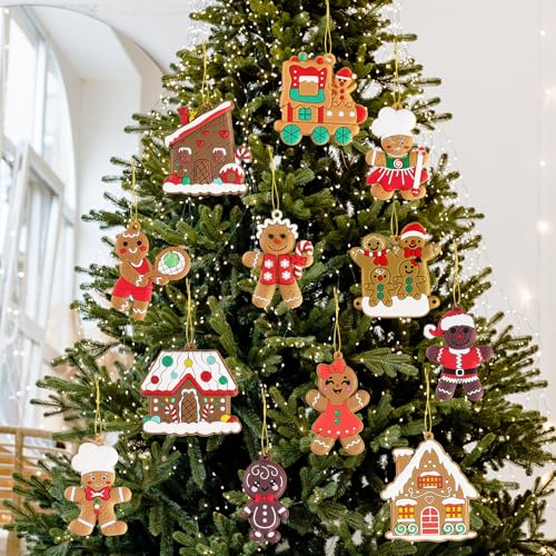24pcs Gingerbread Man Ornaments for Christmas Tree (24 Count)