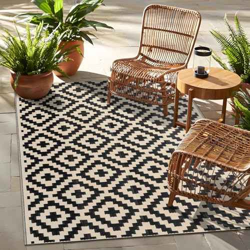 Outdoor Rug 4x6 ft Waterproof Reversible Mat