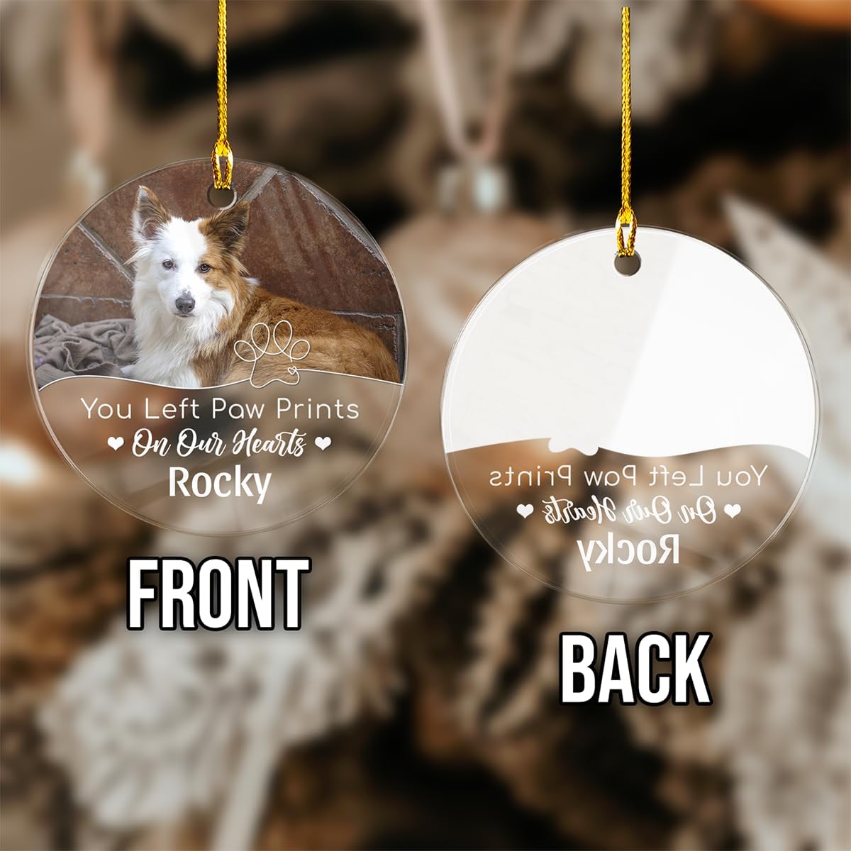 Personalized Best Friend Ornament Custom Friendship Christmas Ornament Friends Always Close at Heart Acrylic Ornaments with Photo Picture Xmas Tree Gifts for Besties BFF Soul Sister