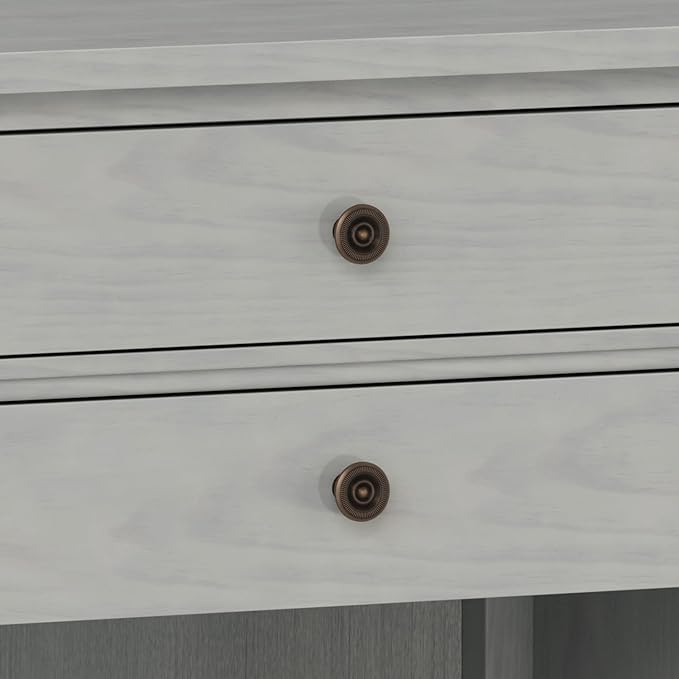 SIMPLIHOME Carlton Solid Wood 24 Inch Wide Contemporary Bedside Nightstand Table in Fog Grey, for The Living Room and Bedroom