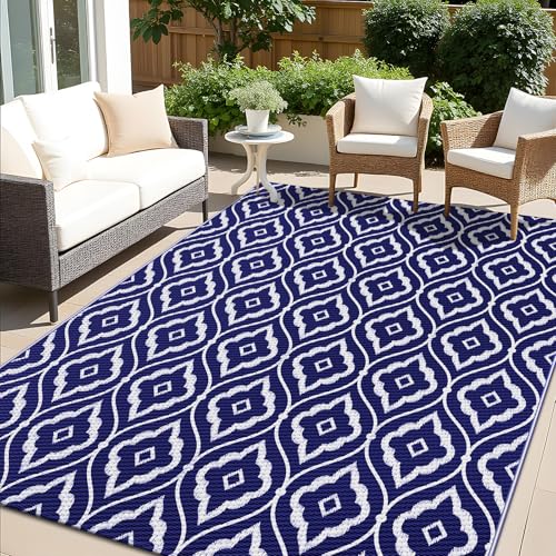 Outdoor Rug 8x10 ft Waterproof Reversible Braided Mat