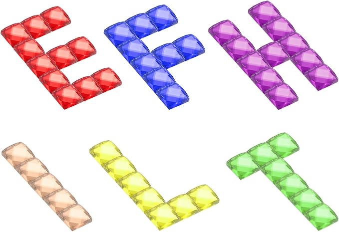 MECCANIXITY Mosaic Tiles 55 Pieces, 13 Faces Glitter Crystal 1 x 1cm for Crafts Bulk, Mosaic Art Kits Stained Glass Pieces for Handmade Jewelry Art DIY Material (Fuchsia)