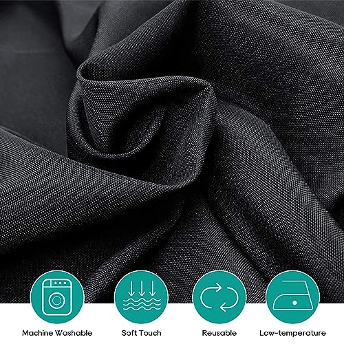 10 Pack 132 Inch Black Tablecloths for Round Tables (10 Count)