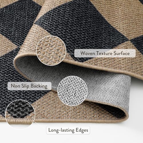 Checkered Easy Jute Round Rug 3ft (8.89 Count)