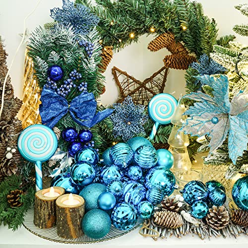 60mm 2.36" Christmas Ball Ornaments Shatterproof Christmas Ornaments Set Decorations for Xmas Tree Balls (24 Count)