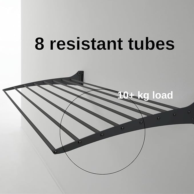 foxydry Fold, Wall Drying Rack, Vertical Drying Rack for Indoor and Outdoor Aluminium and Steel (Black - Closing Down, 2X Fold 80)