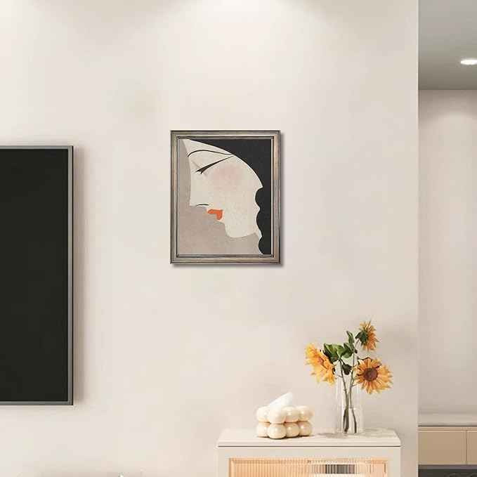 Framed Vintage Japanese Wall Decor Woman Portrait Oil Painting Asian Wall Art Home Decor Girl Room Decor
