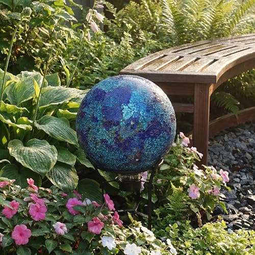 Sunnydaze 10" Mosaic Glass Gazing Ball for Garden (2 Count)