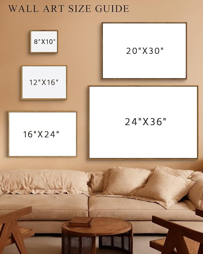 InSimSea Framed Canvas Wall Art, Vintage Decor, Modern Farmhouse, Cottagecore Bedroom Kitchen Bathroom Decor, Large Wall Prints, 20"x30"