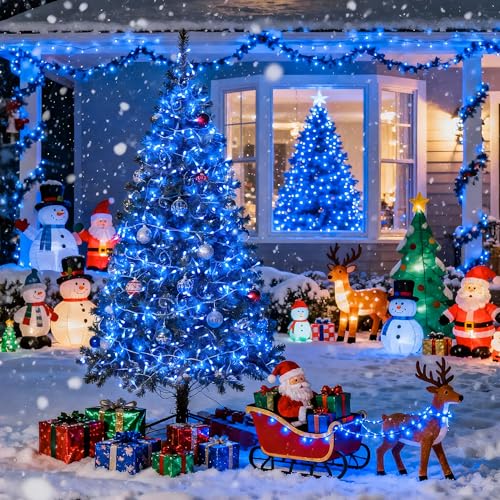 91.5ft Connectable 250 LED Blue Christmas String Lights Indoor (91.5 Feet)