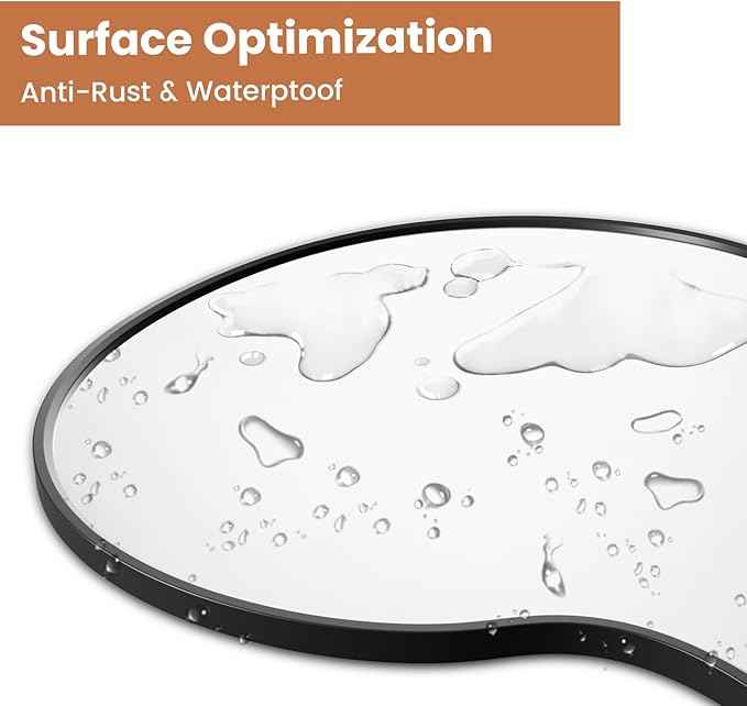 WTTY 71x28 Wavy Full Length Mirror with Stand for Bedroom, Living Room, Cloakroom, Shatterproof, Aluminum Frame