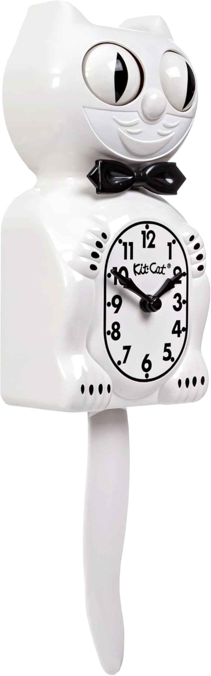 Kit Cat Klock® Limited Edition White - Iconic Retro Cat Clock with Moving Eyes and Tail, Battery Operated Wall Clock, Made in USA, Perfect for Home Decor, Modern Clock, Unique Gift