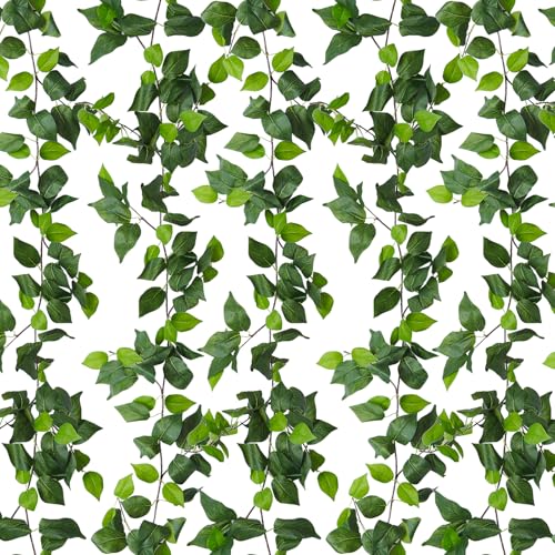 6Pc Fake Vines Artificial Ivy Garland Silk Pothos Leaf Plants 6.3Ft (37.8 Foot)