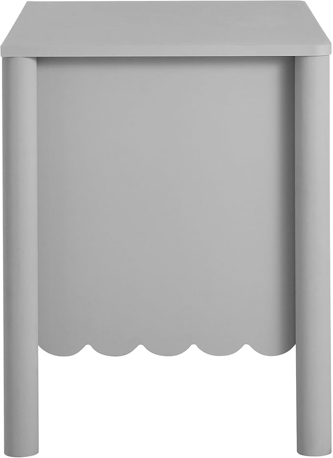 Modway Emmeline Scalloped 2-Drawer Nightstand in Light Gray