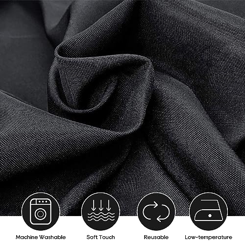 10 Pack 90x156 Inch Black Tablecloth for 8 Foot Rectangle Tables (10 Count)