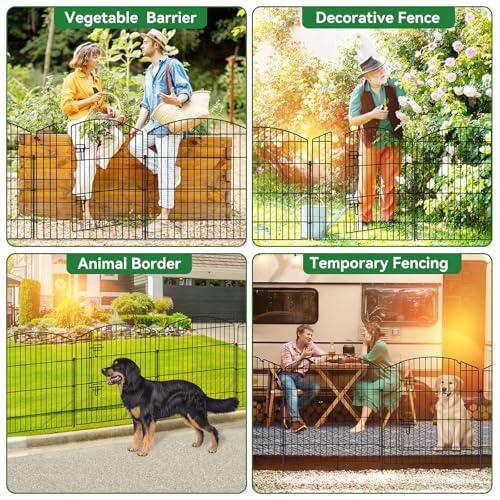 10 Panel No Dig Garden Fence with Gate (60 Sq Ft)
