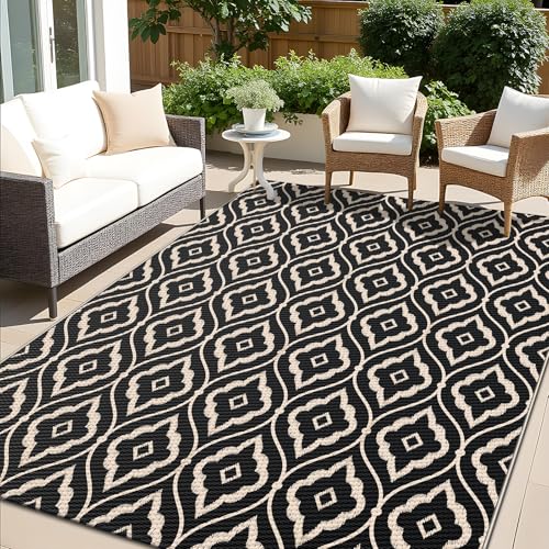 Outdoor Rug 5x8 ft Waterproof Reversible Floral Mat (40 Sq Ft)