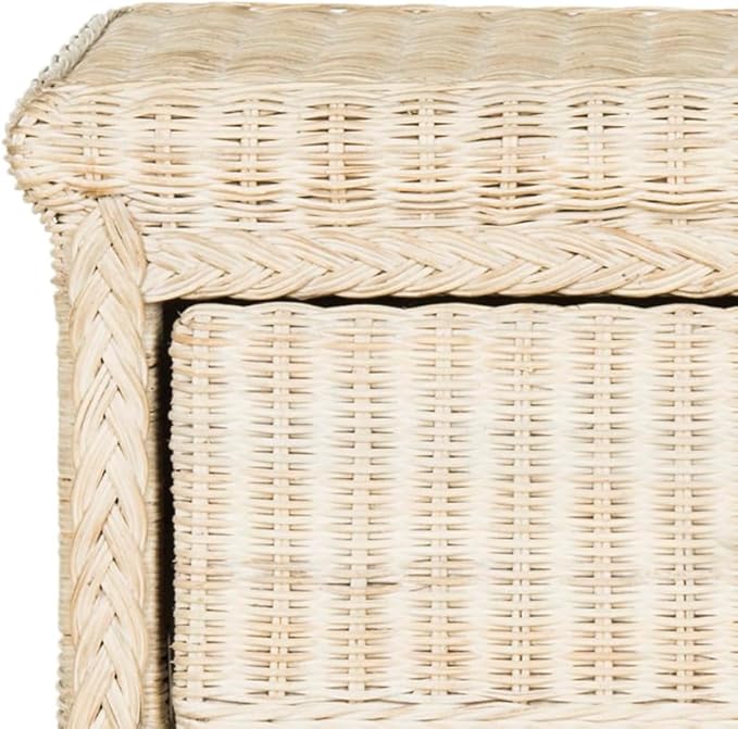 Safavieh Home Collection Adira Natural White Wash Wicker 1-Drawer Nightstand, Normal (SEA8002A)