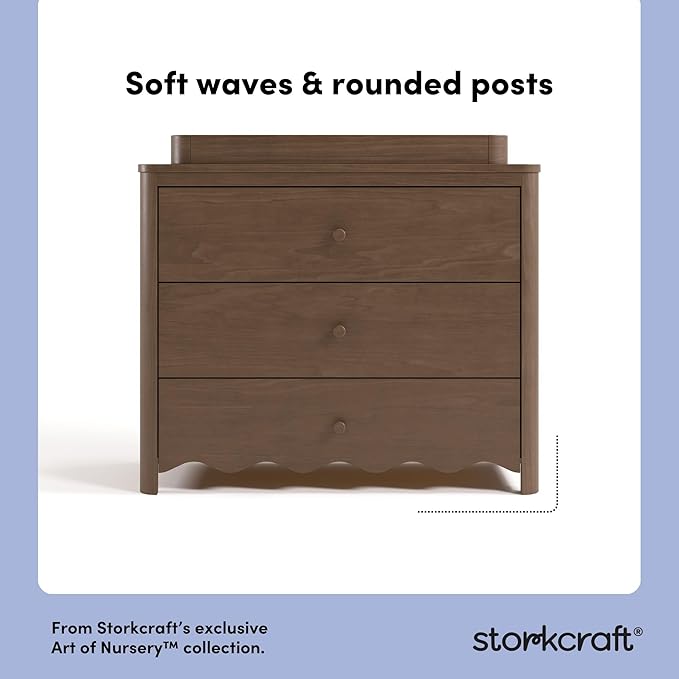 Storkcraft Casablanca 3 Drawer Chest with Removable Changing Topper (Hazelnut) – GREENGUARD Gold Certified Wood Dresser for Baby & Kids, Interlocking Drawer System for Safety