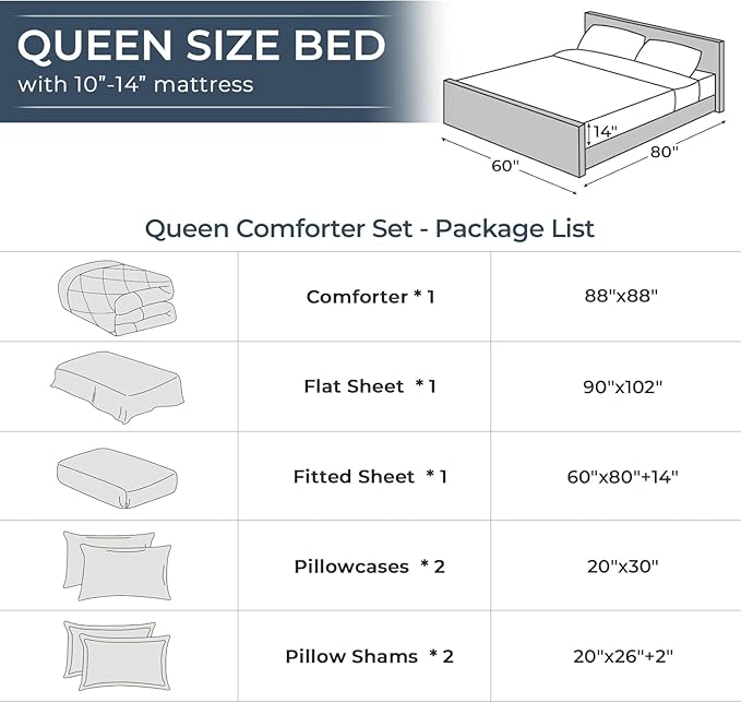 HEVUMYI Dusty Pink Queen Comforter Set - 7-Piece All Season Bed in a Bag Queen, Ultra Soft Bedding Set with Comforter, Flat Sheet, Fitted Sheet, Pillowcases, Pillow Shams