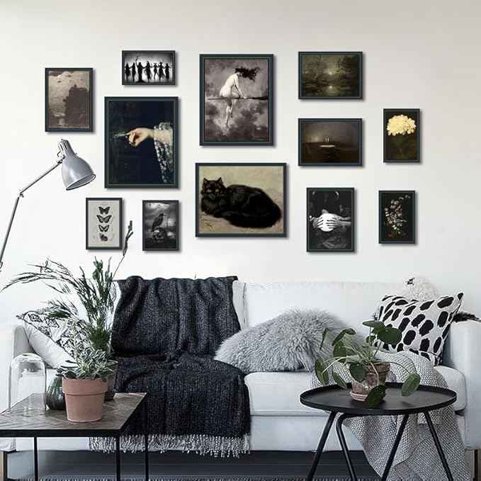 liflikwall Gothic Home Decor Edge Witch Wall Art,Dark Academy Room Decoration,Vintage Wall Art,Retro Minimalist Decorative Aesthetics,Home Living Room Bedroom Decoration (Unframed)
