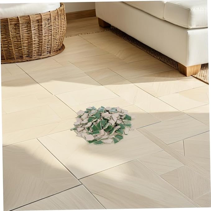 TEHAUX 1 Pack DIY Kit Unique Green Ceramic Tiles for Stepping Stones Home Decoration and Art Projects