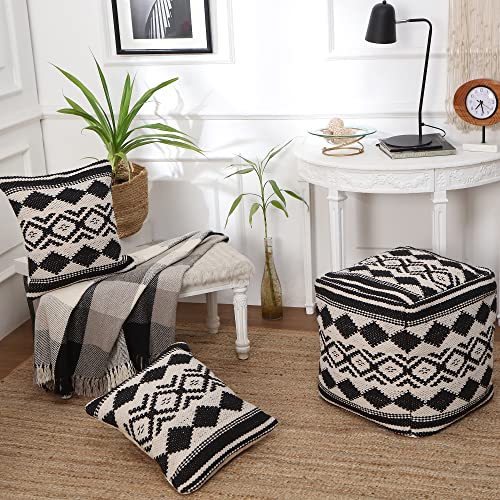 Pouf with Filler Cube Bean Bag Pouffe