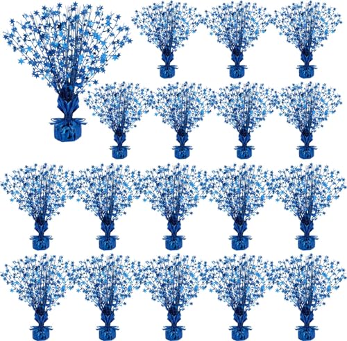 18 Pcs Table Centerpiece for Party Blue Star Table Decoration Metallic Foil Spray Centerpiece for Birthday 4th of July 250th Anniversary Party Decorations