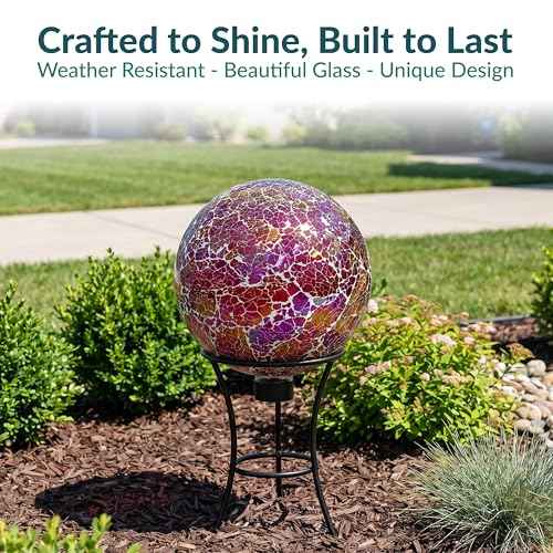 Sunnydaze 10" Mosaic Glass Gazing Ball for Garden (2 Count)