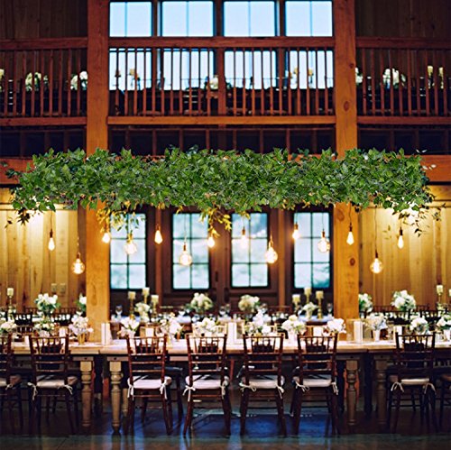 84 Feet 12 Strands Artificial Ivy Leaf Plants Vine Hanging Garland Fake Foliage Flowers Home Kitchen Garden Office Wedding Wall Decor