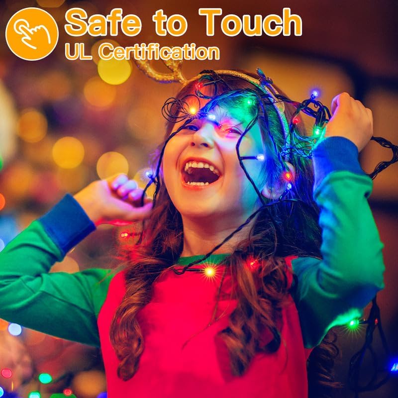 Ollny Christmas Lights, 500LED 164FT Long Christmas Tree Lights with 8 Modes Remote Timer IP44 Waterproof, Outdoor Christmas Lights for Tree House Yard Outside Xmas Decorations Multicolor