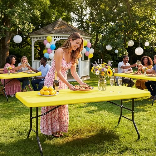 Fitted Tablecloth for 6 Foot Rectangle Tables (6 Count)