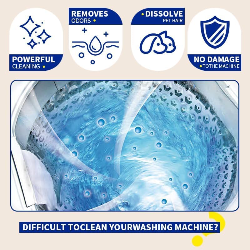 Washing Machine Cleaner Tablets - 24 Pack (12 Month Supply) | HE Compatible for Top & Front Load Washers | Pet-Safe Formula Eliminates Odors, Lint & Detergent Buildup - Décor Diaries