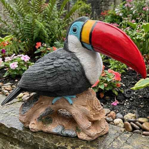 Funny Red Toucan Garden Statue