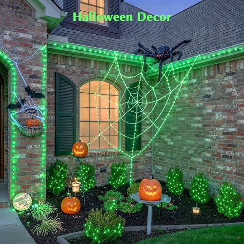 600 LED Green Lights Indoor Outdoor Waterproof for Halloween Decor (168 Foot)