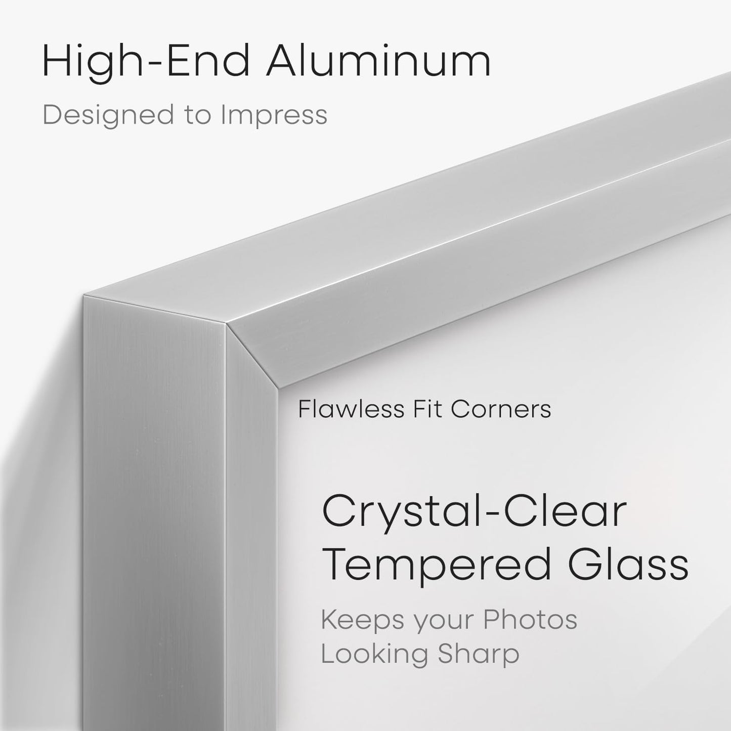 Homeforia 13 x 19 Frame Silver, High End Metal 13 x 19 Picture Frames with Mat 11 by 17 Photo, 13x19 Silver Poster Frame Matted to 11x17 Print, 19x13 Hanging Frames, Tempered Glass, Wall Kit, Set of 1