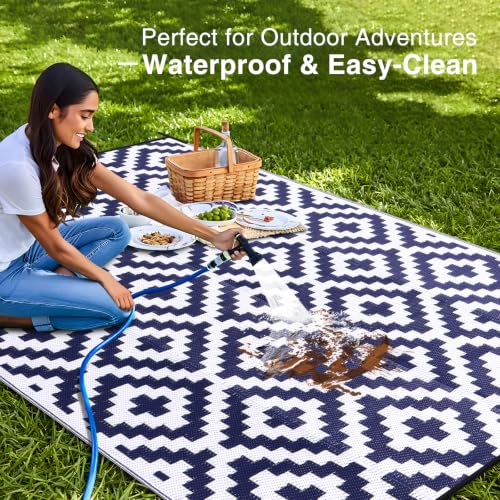 Outdoor Rug 10x14 ft Waterproof Reversible Mat (140 Sq Ft)